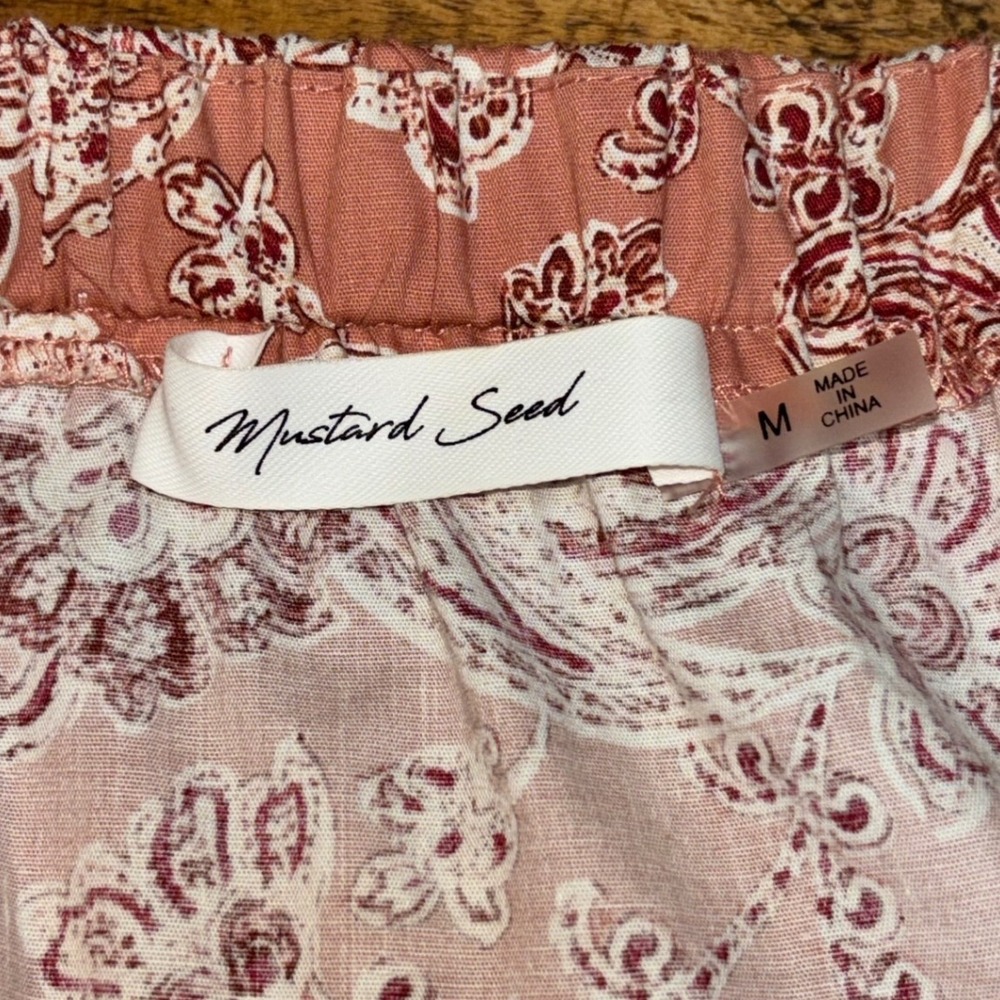 Mustard Seed Womens Blush Pink Floral Paisley Square Neck Babydoll Dress Medium - Picture 8 of 11